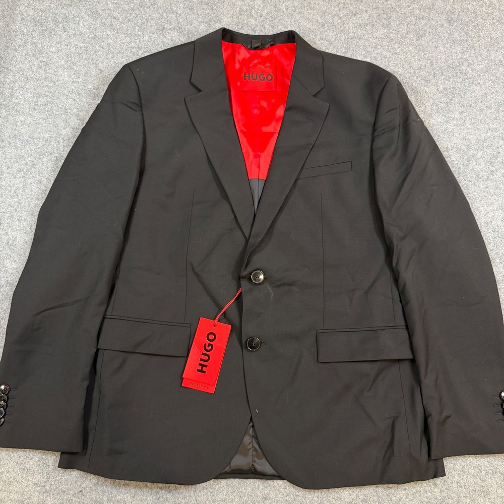 Hugo Boss Karl232X Black Virgin Wool Modern Fit Blazer Jacket 40S 50494265